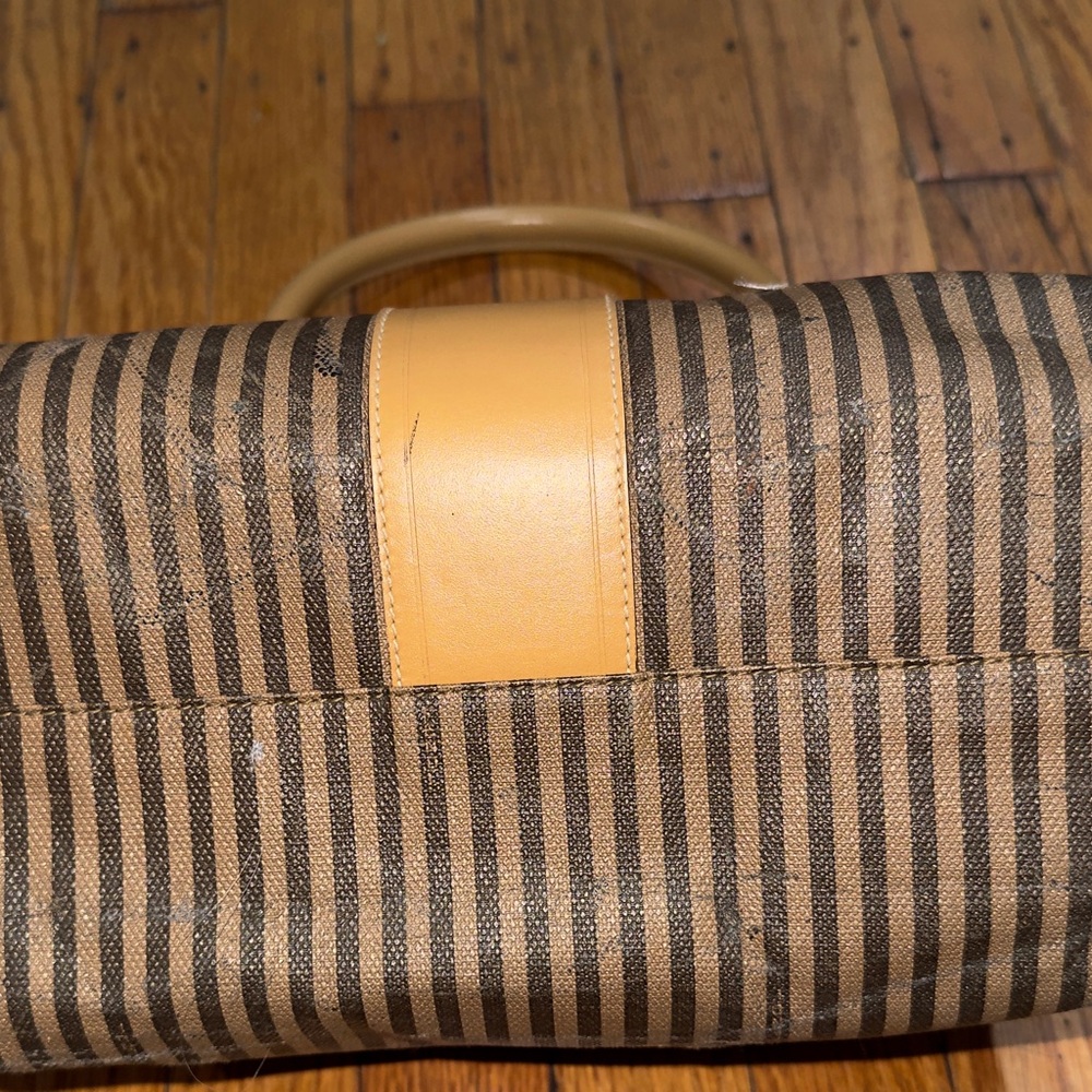 Fendi Black and Tan Striped Satchel PROJECT - Picture 3 of 8